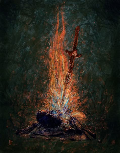 Dark souls, Bonfire Dark Souls 3 Bonfire, Dark Souls Bonfire Art, Dark Souls Bonfire Wallpaper, Dark Souls 3 Art, Person On Fire, Bonfire Wallpaper, Dark Souls Bonfire, Souls Tattoo, Dark Souls Tattoo