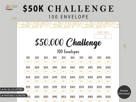 50k Money Saving Challenge, 50 000 Savings Challenge, 50k Savings Challenge, 50 Envelope Challenge, Savings Challenge Monthly, 100 Envelope Challenge, 52 Week Money Challenge, Envelope Challenge, 52 Week Savings Challenge