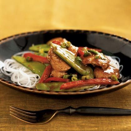 The slightly sweet, soy-based hoisin sauce is to Chinese food what ketchup is to American food. Look for hoisin and rice noodles with... Hoisin Pork, Snow Pea, Healthy Asian Recipes, Cooking Light Recipes, Pork Stir Fry, Easy Asian, Easy Asian Recipes, Snow Peas, Stir Fry Recipes