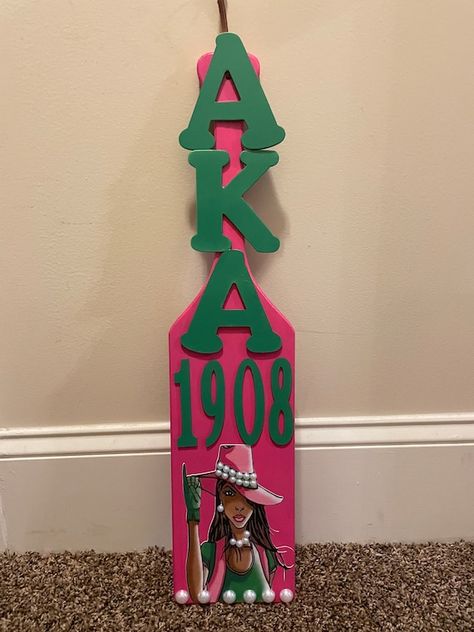 Aka Paddle, Alpha Kappa Alpha Sorority Paraphernalia, Greek Gifts, Gift For Yourself, Gifts For Everyone, Green Beauty, Sorority, Pink And Green, For Everyone