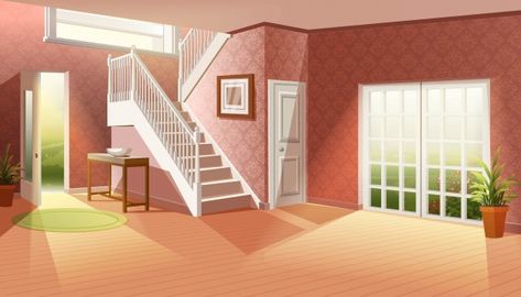 Cartoon  illustration without furniture.... | Premium Vector #Freepik #vector #wood #house #cartoon #home Anime House, Episode Interactive Backgrounds, Anime Places, House Cartoon, Episode Backgrounds, Cartoon House, Scenery Background, Wood House, Anime Backgrounds Wallpapers