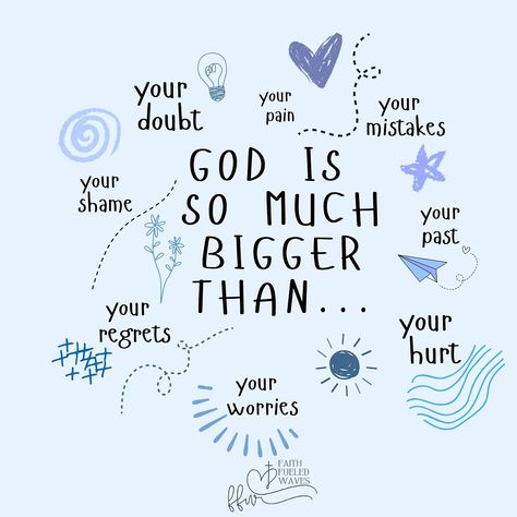 God is so much bigger than your worldly problems. Trust in Him. 🤍 #faithfueledwaves #faithbased #godisgood #godisfaithful #godspromise #godlovesyou #jesusisking #jesusistheway #bibleverse #biblejournaling #christianposts #bibleverseoftheday #godblessyou #trustingod #biblescripture God Is Bigger Than Your Problems, God Is Bigger Than, God Is Bigger, Trust In Him, God's Promise, Bible Study Notes, God Loves You, God Bless You, Verse Of The Day