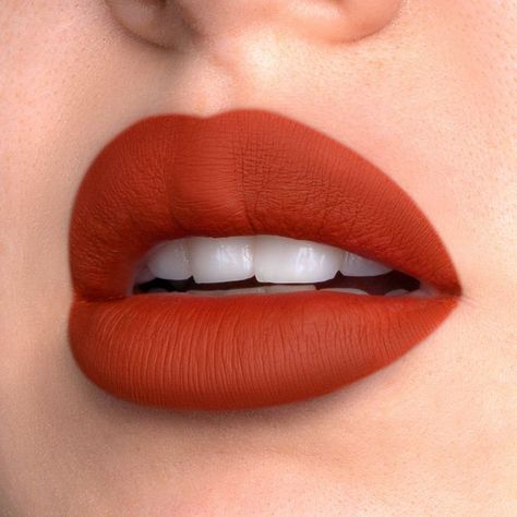 LONG-WEARING | NON-DRYING | DOE FOOT APPLICATOR Shade: Belladonna Be bold with a showstopping pout! This lightweight satin-matte lip color features a deluxe hydrating formula and provides extreme color payoff in one saturated swipe. Popsicle Lips, Orange Lipstick Makeup, Burnt Orange Lipstick, Virgo Aesthetic, Red Orange Lipstick, Winter Deep, Pastel Lips, Storybook Cosmetics, Best Matte Lipstick