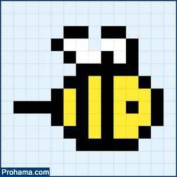 Pixel Art Pattern Easy Cute Simple, Pixel Art Easy Small Cute, Bee Perler Beads, Crochet Grid Patterns Small Easy, Pixel Art Pattern Easy Small Cute, Bee Perler Bead Pattern, Pixel Art Bee, Pixel Art Small Easy, Sheep Pixel Art