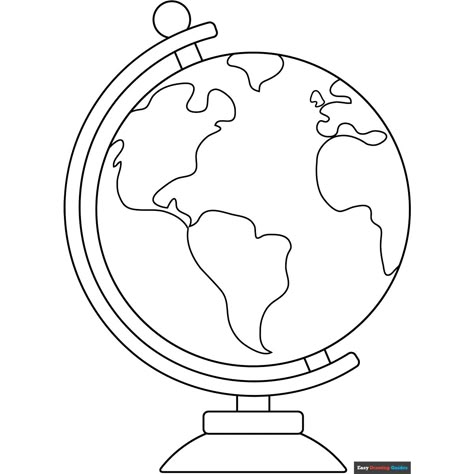 Free Easy Globe Coloring Page for Kids Social Studies Coloring Pages, Geography Coloring Pages, Globe Coloring Page, Globe Outline, Globe Picture, Globe Drawing, Globe Image, Paper Globe, Easy Drawing Guides