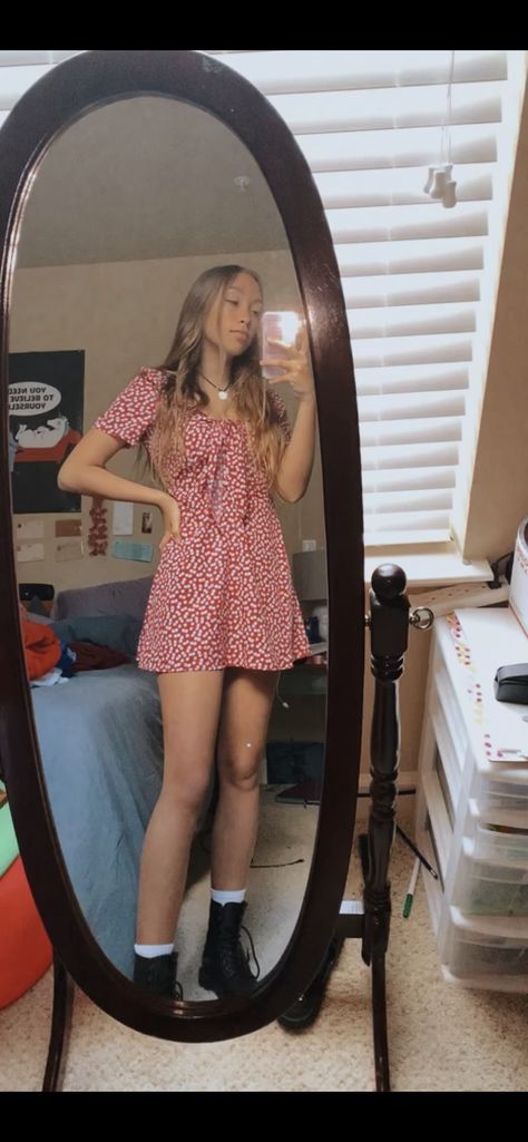 Summer Dress And Doc Martens, Docs And Dress, Dress And Docs Outfit, Sundress With Doc Martens, Girly Doc Martens Outfit, Dresses With Docs, Dress With Doc Martens Outfits, Summer Outfits Doc Martens, Docs And Dresses Outfit