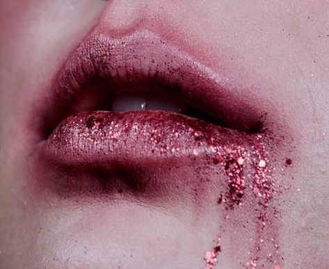 Loving this lip look @looksby_liv featuring pointy reckoning! I always enjoy seeing you guys get creative with glitter! Smudged Lipstick Aesthetic, Toxic Yuri, Ashley Graves, Silena Beauregard, Violet Lipstick, Katie Brown, Devil Aesthetic, Pink Blood, Dark Fairytale