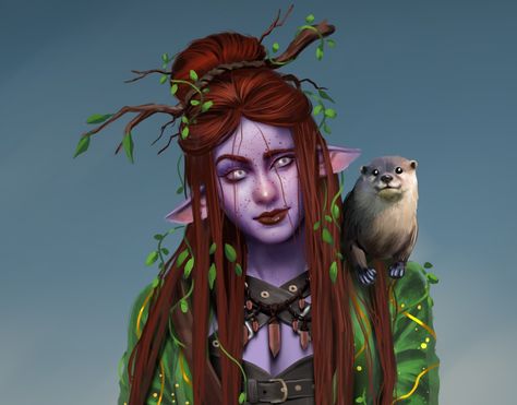 Dnd Circle Of Stars Druid, Firbolg Dnd Druid Female, Female Firbolg, Firbolg Female, Firbolg Dnd, Life Cleric, Circle Of Stars Druid, Spore Druid, Firbolg Druid