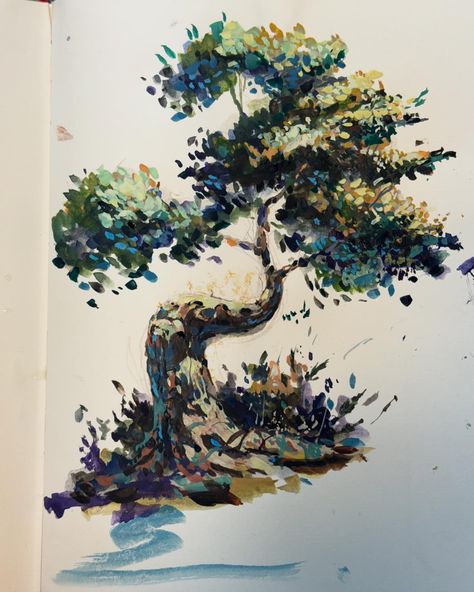 Tonight’s demonstration for our schools portfolio class is another gouache sketch of a tree @sheldonsartacademy #paintingtrees #shrunkenheadmanclub #gouache #gouachepainting #artofinstagram #artschools Quache Paintings, Gouache Tutorial Step By Step, Gouache Tree, Sketch Of A Tree, River Crafts, Gouache Tutorial, Gouache Painting, Tree Painting, Visual Arts