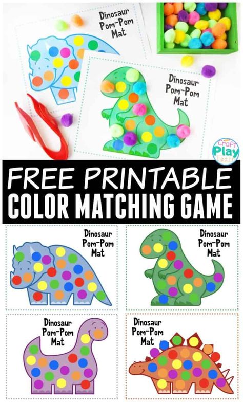 Dinosaur Color Matching Mats For Preschool Kids - Craft Play Learn Dinosaur Group Activities Preschool, Tabletop Activities Preschool, Dinosaur Books For Kids, Dinosaur Crafts Preschool, Preschool Dinosaurs, Dinosaur Week, Dinosaur Theme Preschool, Dinosaur Activities Preschool, Thema Dino