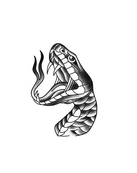 Old School Tattoo Black And White, Snake Head Tattoo Design, Classic Tattoos For Men, Tatto Old Scold, Old School Tattoo Men, Old School Tattoo Design Black, Old School Snake Tattoo, Tattoo Old School Black, Snake Head Tattoo