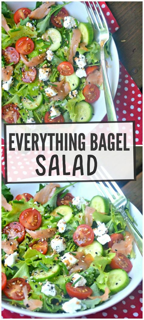 Everything Bagel Salad – Make the Best of Everything Everything Bagel Salad, Bagel Salad, Simple Balsamic Vinaigrette, Everything Bagels, Everything But The Bagel, Clean Eating Salads, Cheese Ball Recipes, Easy Salad Recipes, Everything Bagel