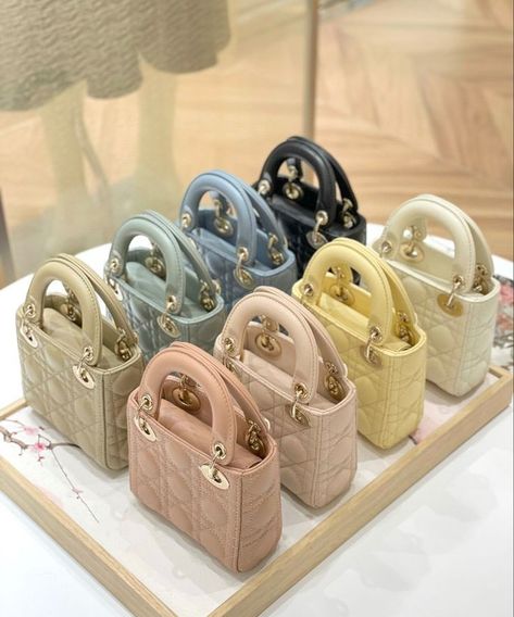 Lady Dior Colors, Lady Dior Mini Bag, Pastel Handbags, Lady Dior Mini, Mini Lady Dior, Viral Products, Lady Dior Handbag, Expensive Bag, My Style Bags