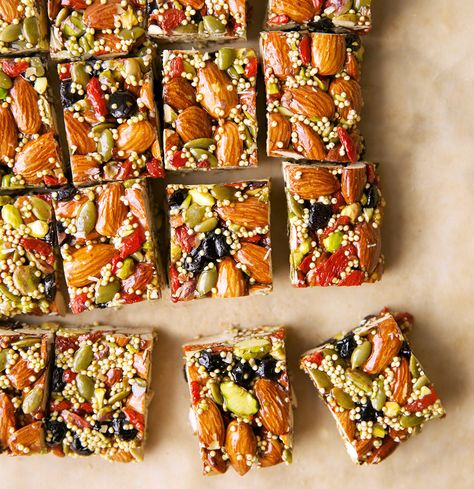 Nutty Superfood Breakfast Bites No Bake Superfood Bars, Superfood Breakfast, Fruit And Nut Bars, Nut Bars, Healthy Granola Bars, Granola Recipe Bars, Energy Bar, Granola Bar, Yummy Healthy Snacks