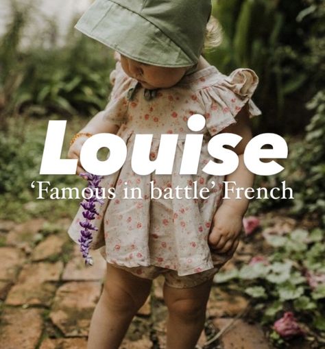 girl name Louise. Louise Name, Classic Names, Lou Lou, Baby Name, Names With Meaning, Kid Names, Baby Names, The Top, Nursery