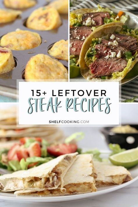 Not sure how to use that leftover steak? We've got 15+ ideas for you! These leftover steak recipes will help you transform yesterday's meat into something new and delicious so not a single bite will go to waste! Recipes For Leftover Steak, Homemade Soy Sauce, Leftover Steak Recipes, Shelf Cooking, Chimichanga Recipe, Potato Hash Recipe, Steak Breakfast, Leftover Steak, Hearty Snacks