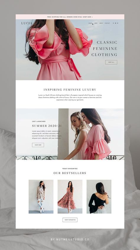 Minimal sophisticated eCommerce website design inspiration Fashion Boutique Website Design, Clothing Business Website Design, Website Design Online Shop, Fashion Site Design Website, Fashion Designer Website Design, Minimal Fashion Website Design, Clothing Brand Lookbook, Clothing Boutique Website Design, Woman Website Design