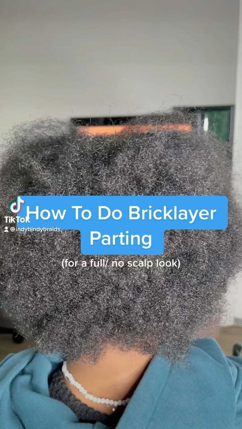 Bricklayer Parting Pattern, How Many Braids In Each Row, Brick Parting Box Braids, Brick Layer Parting Braids, Brick Parting, Breakage Natural Hair, Hair Braid Patterns, Brick Houses, Parting Hair