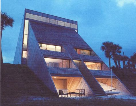 William Morgan | Casa del arquitecto en Atlantic Beach |  Duval County, Florida, USA; | 1971-1972 Atlantic Beach Florida, Terrace Building, Modern Outdoor Spaces, Unusual Homes, House Construction Plan, Modern Architects, Mid Century Architecture, Atlantic Beach, Famous Architects