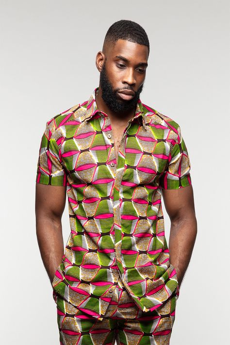 Chitenge Mens Shirts, Chitenge Shirts For Men, African Shorts, African Print Shirts, African Wear Designs, Chitenge Outfits, African Wear For Men, African Designers, African Print Shirt