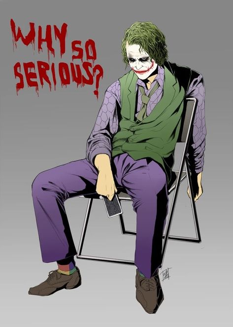 Joker Why So Serious, Joker Painting, Gotham Tv Series, Joker Heath, Gotham Tv, Heath Ledger Joker, Joker Art, Why So Serious, Heath Ledger