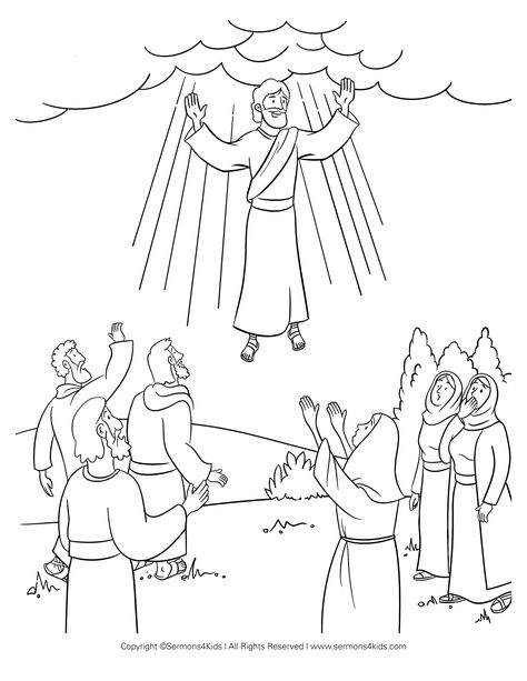 Ascension Of Jesus Craft For Kids, Ascension Day Activities For Kids, Ascension Craft For Kids, The Ascension Of Jesus Craft, Ascension Day Crafts For Kids, Jesus Ascends To Heaven Craft, Church Coloring Pages For Kids, Jesus Ascension Craft, Ascension Craft