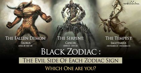 Black Zodiac : The Evil Side Of Each Zodiac Sign Your Secret Black Zodiac Sign Will Allow You To Finally Get In Touch With Your Hidden Dark Side Black Zodiac, Capricorn Life, Best Zodiac Sign, The Minds Journal, Positive Traits, Minds Journal, Negative Traits, The Zodiac Signs, 22 December