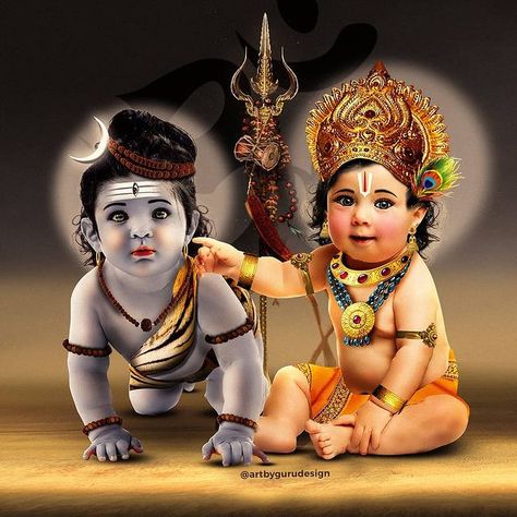 Gururaj Bhandari™ on Instagram: “Lord Vishnu says " if you pray to my friend lord shiva that means your getting my blessings also " I try to show the love and friendship…” Baby Shiva Images, Baby Shiv, Little Shiva, Baby Shiva, Shiva Yoga, Shiva Images, Hanuman Ji Wallpapers, My Blessings, Hanuman Images