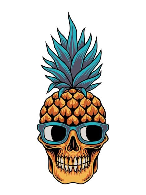 Diy Pineapple Decor, Pineapple Skull, Diy Pineapple, Small Tats, Pineapple Decor, Tattoo Design Book, Skull Tattoo Design, Summer Theme, African Masks