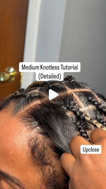 @fola_style on Instagram: "Medium Knotless Tutorial (Detailed)

Step 1: divide your clients natural hair into 3 sections 

Step 2 : braid twice then begin to feed in small section of hair 

Step 3: begin to feed in braiding hair in little sections and continue to build up the size you desire as you go

Step 4: begin to braid down and don’t hesitate to feed in hair till you achieve your desired size💕
.
.
.

STYLE DETAILS:
✨knotless braids✨
✨Medium size ✨
✨Butt length✨
✨color 27,30,613,4 (more of color 27✨

TO BOOK:
Click on the link in bio to book!! 💕Thank y’all for  the continuous support ❤️❤️

#designerbraidstyles #designerbraids 
#knotlessbraids #knotless #knotlessbraidsnyc #mediumsize #mediumsized #knotlesslove #knotlesslovers #knotlesslove #neatbraids #neatbraider #neatbraidstyles #n Number 27 Knotless Braids, Star Knotless Braids, Medium To Large Knotless Box Braids, 4/27/613 Knotless Braids, 4/27 Braids, 27 Color Knotless Braids, Medium Knotless Braids Parting Pattern, Knotless Box Braids Parting, 613/27 Braids