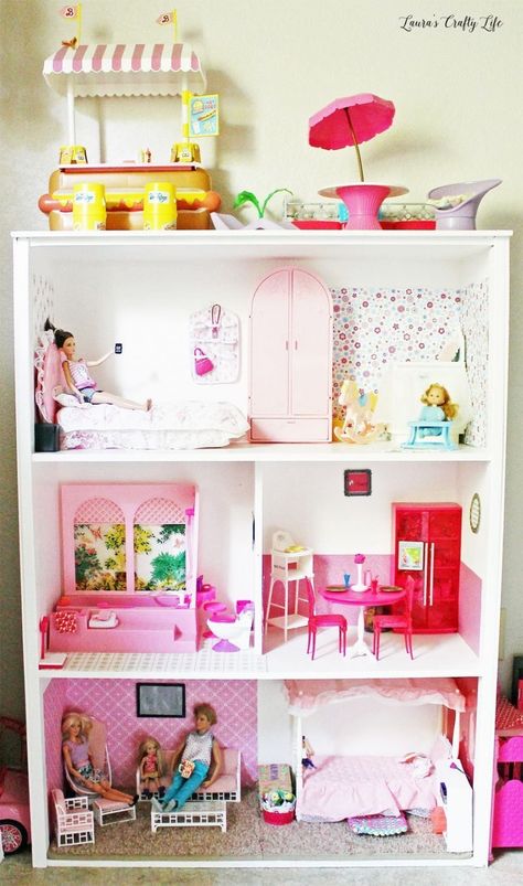 Homemade Barbie House, Dreamhouse Barbie, Barbie Houses, Barbie Bedroom, Barbie House Furniture, Barbie Crafts, Diy Barbie House, Barbie Dreamhouse, Barbie Ideas