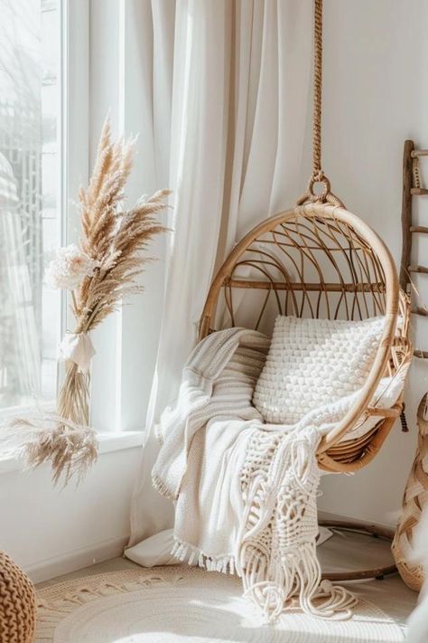 Chic Boho Decor Ideas for a Cozy Home Space Boho Decor Ideas, Cozy Eclectic, Saved Pictures, Boho Chair, Cozy Boho, Zen Space, Unique Furniture Pieces, House Bedroom, Home Space