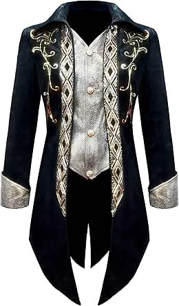 Vampire Wedding Tuxedo, Mens Masquerade Party Outfit, Fantasy Mens Clothes, Mexican Tuxedo, Black And Gold Tuxedo, Black And Gold Suit, Masquerade Ball Theme, Tailcoat Tuxedo, Medieval Jacket