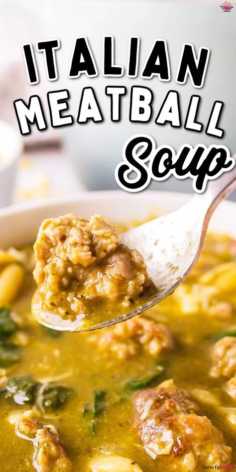 Cozy up with a warm bowl of Italian Meatball Soup with Pasta and Pesto, where savory meatballs, fresh veggies, and pasta come together in a delicious pesto-infused chicken broth. This easy-to-make recipe promises a comforting and satisfying family meal. #CheerfulCook #ItalianMeatballSoup #soup #meaballsoup #easyrecipes #soupmonth Pasta And Pesto, Soup With Pesto, Meatballs And Pasta, Soup With Pasta, Pesto Meatballs, Chicken Meatball Soup, Italian Meatball Soup, Juicy Meatballs, Chicken Broth Recipes