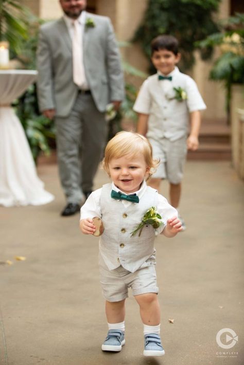 Ring Bearer Ideas, Green Wedding Rings, Baby Wedding Outfit, Ring Bearer Boy, Wedding Outfit For Boys, Bearer Outfit, Ring Bearers, Ring Bearer Outfit, Sage Green Wedding