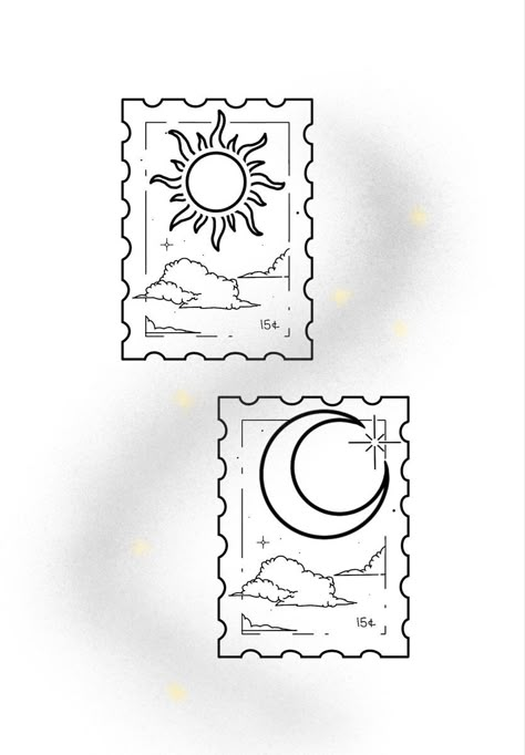 Sun And Moon Matching, Tattoo Sonne, Maching Tattoos, Stamp Tattoo, Bestie Tattoo, Small Pretty Tattoos, Bff Tattoos, Sun Tattoos, Matching Tattoo