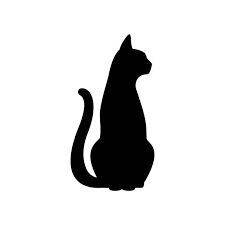 Black Cat Sitting Drawing, Black Cat Easy Drawing, Small Black Cat Tattoo Silhouette, Black Cat Minimalist Tattoo, Cat Shadow Tattoo, Simple Cat Silhouette, Cat Profile Tattoo, Cat Sillouhette, Easy Cat Silhouette