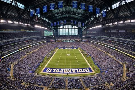 Lucas Oil Stadium - Indianapolis Colts Green Bay Packers Stadium, Indianapolis Colts Football, Lucas Oil Stadium, Andrew Luck, Nfl Stadiums, Colts Football, Cincinnati Reds Baseball, Indiana Travel, Nfl Chicago Bears