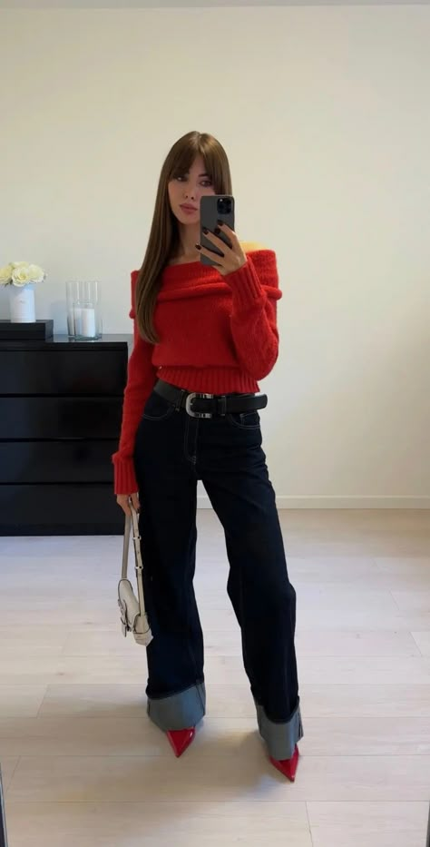 Italian Outfits, American Beauty, Red Outfit, Mode Inspo, Look Vintage, 가을 패션, Looks Style, Outfit Casual, Winter Fashion Outfits