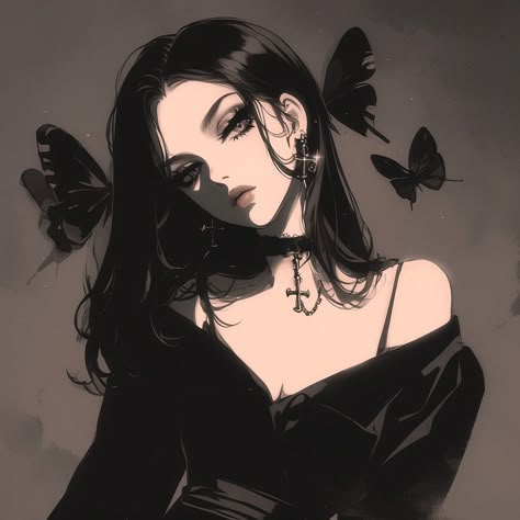 Goth Anime Pfp, Pfps Icons, Digital Portrait Illustration, Icon Profile, Human Icon, Edits Aesthetic, Pfp Anime, Gothic Anime, Cool Anime Wallpapers