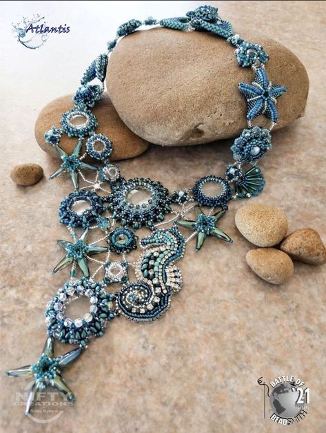 Sea Inspired Jewelry, Science Jewelry, Beaded Necklace Designs, Handmade Beaded Necklaces, Bead Embroidery Jewelry, Bead Work Jewelry, Beaded Ornaments, Girly Jewelry, Bead Jewellery