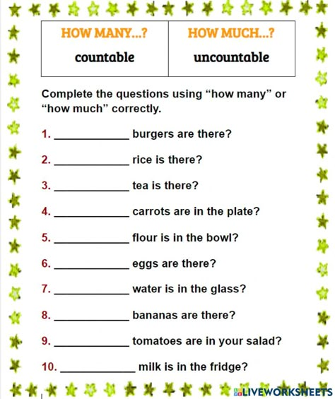 Few And Many Worksheet, How Many Are There Worksheet, Some Any Much Many Worksheet, Have To Has To Worksheet Must, Who What Where When Why How Worksheet, Grade School Activities, Rhyming Words Worksheets, English Teaching Resources, English Activities For Kids