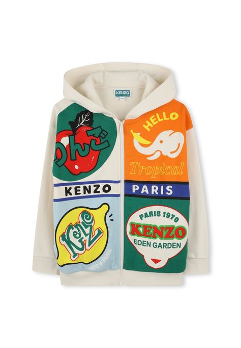 KENZO kids Sweater met rits - pale trench