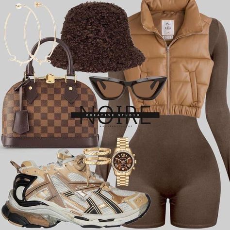 Brown And Orange Outfit, Atl Fits, Winter Shorts Outfits, Balenciaga Style, Fasion Outfits, Daily Outfit Inspiration, Stylish Summer Outfits, Cute Lazy Day Outfits, Dance Teacher