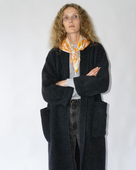 Fall building blocks from @laurenmanoogian Wool Coat Style, Fitted Cashmere Long Coat, Wool Coat Outfit, Knit Flare Pants, Long Pea Coat, Shawl Collar Coat, Oversized Wool Coat, Knit Sweater Coat, Lauren Manoogian