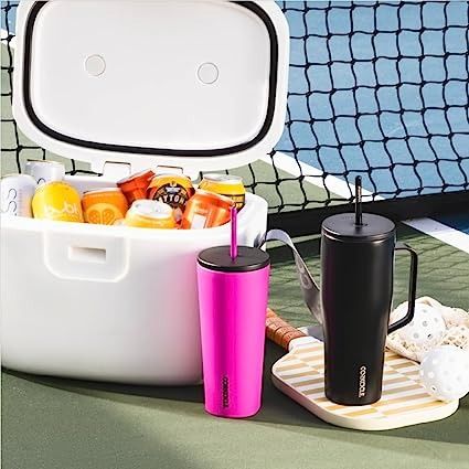 Corkcicle Tumbler With Straw and Lid, Reusable Water Bottle, Triple Insulated Stainless Steel Travel Mug, BPA Free, Keeps Beverages Cold for 12 Hours and Hot for 5 Hours, Berry Punch, 24 oz😀 Corkcicle Canteen, Corkcicle Tumbler, Berry Punch, Paper Store, Cup Tumbler, Wine Chiller, Cold Cup, Tumbler With Straw, 5 Hours