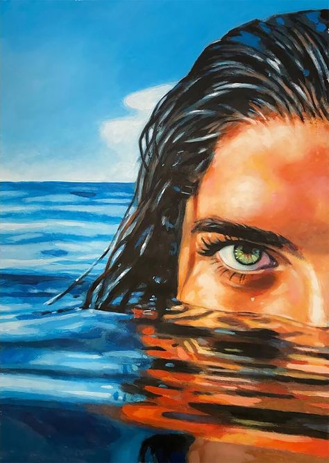 The Radiant Artistry of Thomas Saliot » Design You Trust — Design Daily Since 2007 Thomas Sailot, Thomas Saliot, Gcse Art Sketchbook, Reflection Art, Portraiture Art, Painting Green, Women Painting, Green Eye, Gcse Art