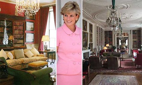 Diana's brother Earl Charles Spencer continues to live at the property... Princess Diana Grave, Diana Sisters, Althorp House, Secretly Married, Red Armchair, Family Dining Rooms, Charles Spencer, Spencer Family, Royal Residence