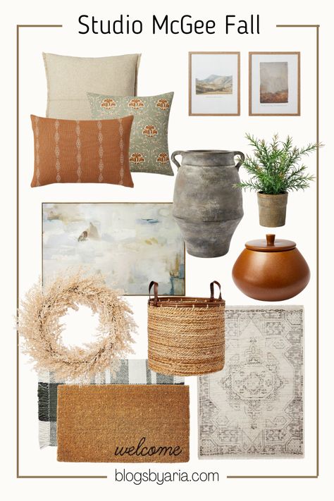 Studio McGee Fall 2022 Collection with Target Studio Mcgee Target Fall 2022, Studio Mcgee Fall 2023, Studio Mcgee Fall Decor, Target Fall Decor 2022, Studio Mcgee Fall, Fall Decor Ideas For Apartments, Neutral Fall Decor Ideas, Fall Decor On A Budget, Red Plaid Pillows