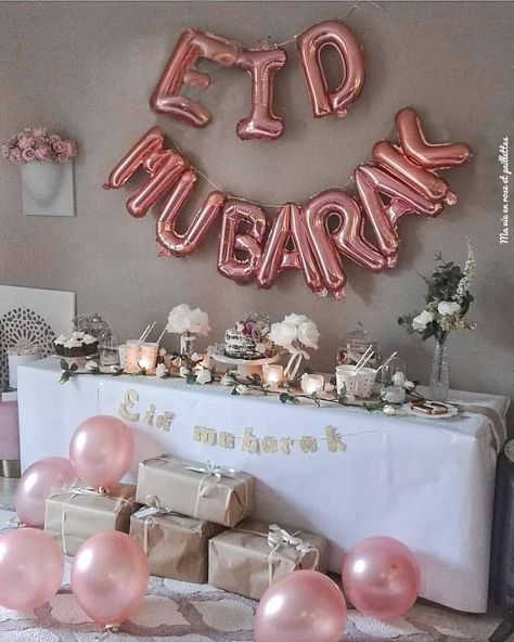 Eid Moubarak, Romantic Room Decoration, Eid Decor, Ramadan Background, Eid Party, Romantic Room, Textile Art Embroidery, Arab Wedding, Eid Ul Fitr